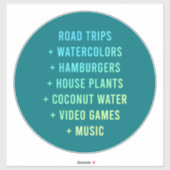 Sticker "Voyages routiers + aquarelles" Express vous-même (Feuille)