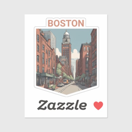 Sticker Voyageur Boston Une Idée Cadeau Délicieux (Feuille)