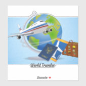 Sticker Voyageur mondial (Feuille)