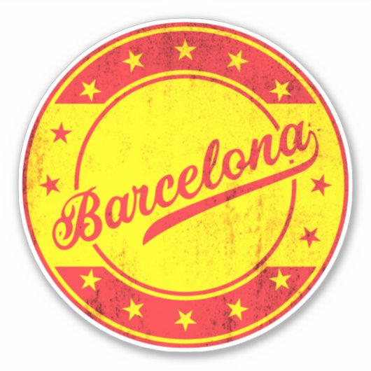 Sticker Voyageur mondial - Barcelone, Espagne (Devant)