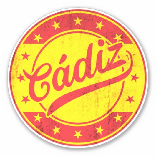 Sticker Voyageur mondial - Cadix, Espagne (Devant)