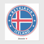 Sticker Voyageur mondial - Islande, Reykjavik (Modifier) (Feuille)