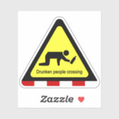 Sticker Voyageurs en état d'ébriété traversant ⚠ panneau t (Feuille)