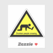 Sticker Voyageurs en état d'ébriété traversant ⚠ panneau t (Feuille)