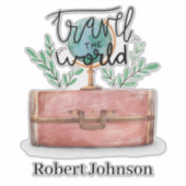 Sticker Voyagez dans le monde ajouter un nom (Devant)