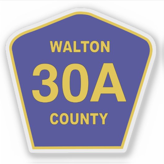 Sticker VOYELLE MOYENNE Walton County 30A Floride (Devant)