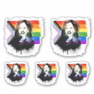 Sticker VP Kamala Harris LGBTQ Progress Pride Graffiti