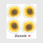 Sticker Vrai tournesol jaune 4x set (Feuille)