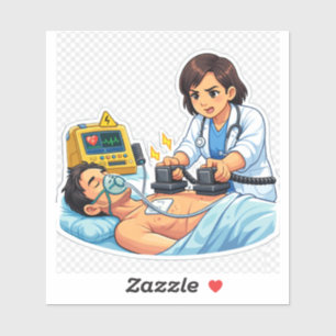 Sticker Vrouwelijke Dokter Echografie