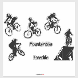 Sticker VTT Freeride Silhouette de cycliste sur VTT