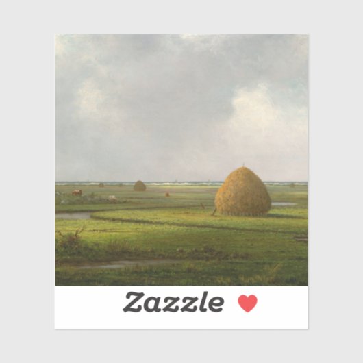 Sticker Vue de Marshfield, 1876 par Martin Johnson Heade (Feuille)