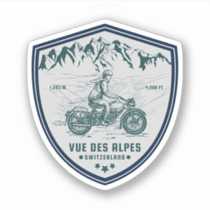 Sticker Vue des Alpes circuit moto suisse-alpes