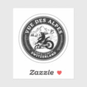 Sticker Vue des Alpes tour en moto suisse-alpes (Feuille)