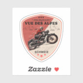 Sticker Vue des Alpes tour en moto suisse-alpes (Feuille)