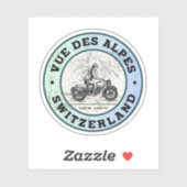 Sticker Vue des Alpes tour en moto suisse-alpes (Feuille)