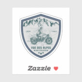 Sticker Vue des Alpes tour en moto suisse-alpes (Feuille)