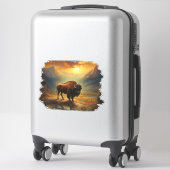 Sticker Vue du coucher de soleil de Bison Buffalo (Sur valise)