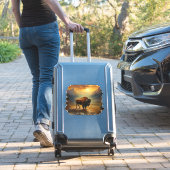 Sticker Vue du coucher de soleil de Bison Buffalo (Valise Insitu)