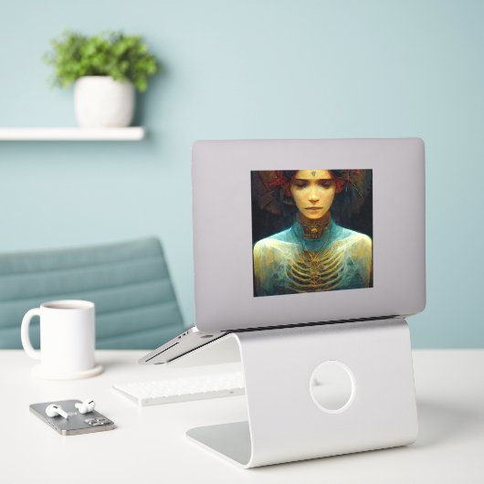 Sticker Vue interne Imaginaire Sci-Fi (Ordinateur portable sur le bureau)