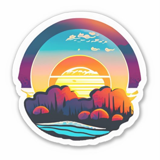 Sticker Vue Pittoresque du coucher de soleil (Devant)