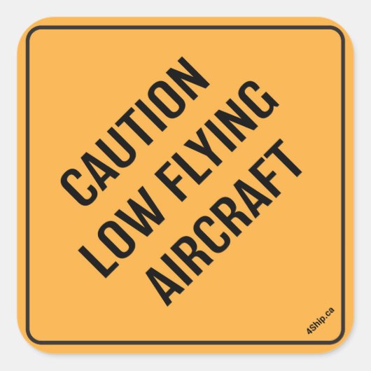 Sticker - Waarschuwing Low Flying Vliegtuig (Voorkant)