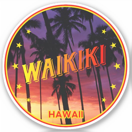 Sticker WAIKIKI, Hawaii (Devant)
