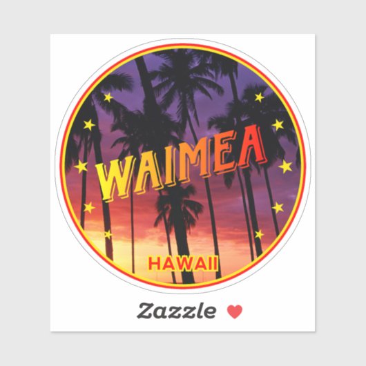 Sticker Waimea Hawaii (Feuille)