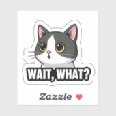 Sticker Wait, What? Meme Cat | Funny Cat Reaction (Feuille)