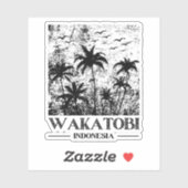 Sticker Wakatobi, Indonésie (Feuille)