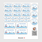 Sticker Wale Namensaufkleber handgemalt - 24er Set  (Feuille)
