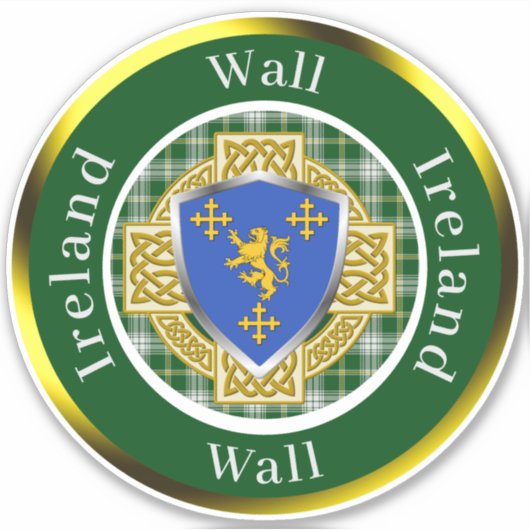 Sticker Wall Irish Shield/Celtic Cross Personalized (Devant)