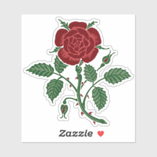 Sticker Walter Crane Le fond d'écran saxon Rose rouge