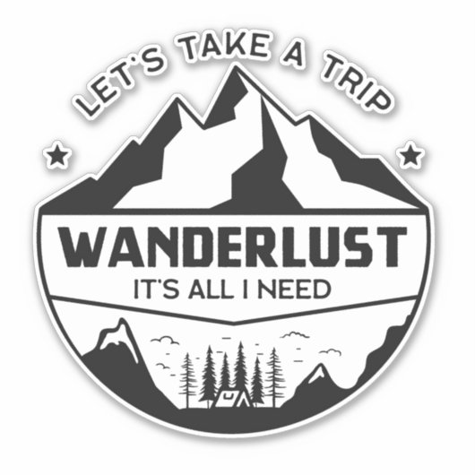 Sticker Wanderlust Camping (Devant)