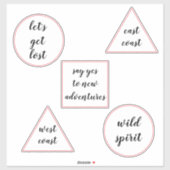 Sticker Wanderlust travel cite les bagages bouteille d'eau (Feuille)