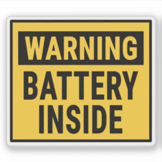 Sticker Warning Battery Inside