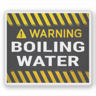 Sticker Warning Boiling Water