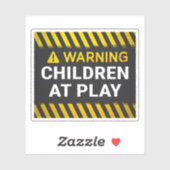 Sticker Warning Children At Play (Feuille)