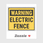 Sticker Warning Electric Fence (Feuille)