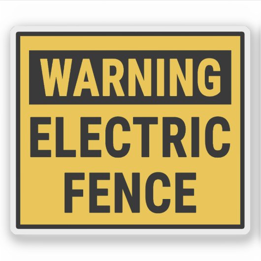 Sticker Warning Electric Fence (Devant)