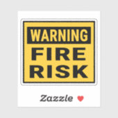 Sticker Warning Fire Risk (Feuille)