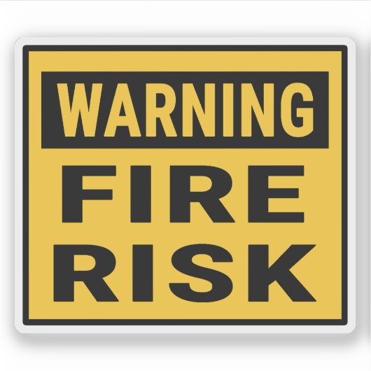 Sticker Warning Fire Risk (Devant)