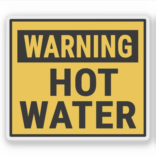 Sticker Warning Hot Water  (Devant)