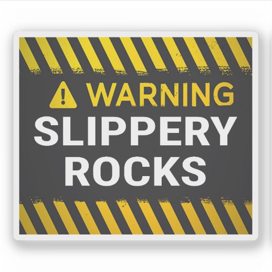 Sticker Warning Slippery Rocks (Devant)