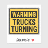 Sticker Warning Trucks Turning (Feuille)
