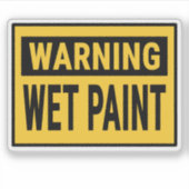 Sticker Warning Wet Paint Sign (Devant)
