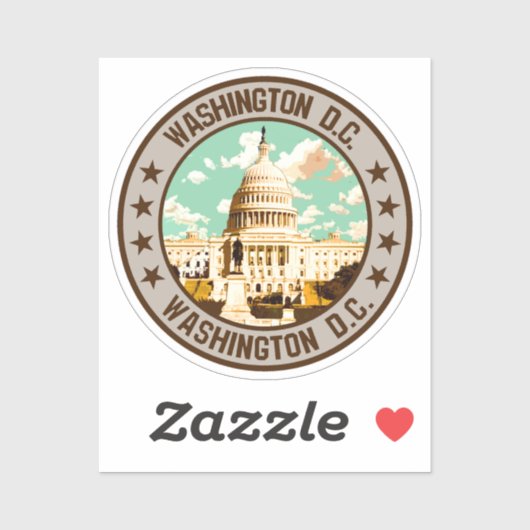 Sticker Washington D.C. (Feuille)
