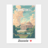 Sticker Washington DC Thomas Jefferson Memorial Travel Art (Feuille)