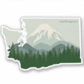 Sticker Washington State Mt Rainier et Forest (Devant)