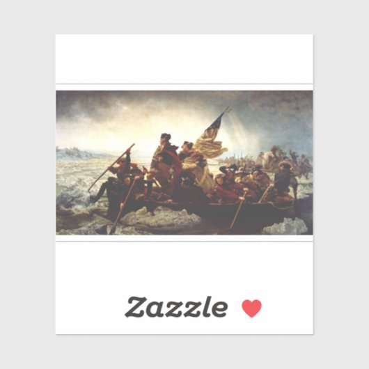 Sticker Washington traversant le Delaware par Emanuel Leut (Feuille)
