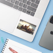 Sticker Washington traversant le Delaware par Emanuel Leut (Ordinateur portable avec iPhone)